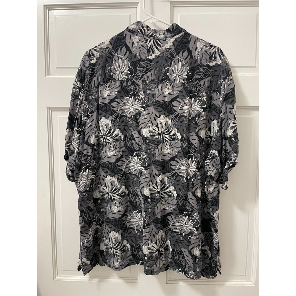 Men's 2XL Puritan Button Up Tropical Hibiscus Short Sleeve Shirt - Picture 4 of 5